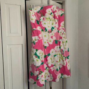 Women's Lilly Pulitzer Pink & Green Floral Minidress in Size 10 *RUNS SMALL*